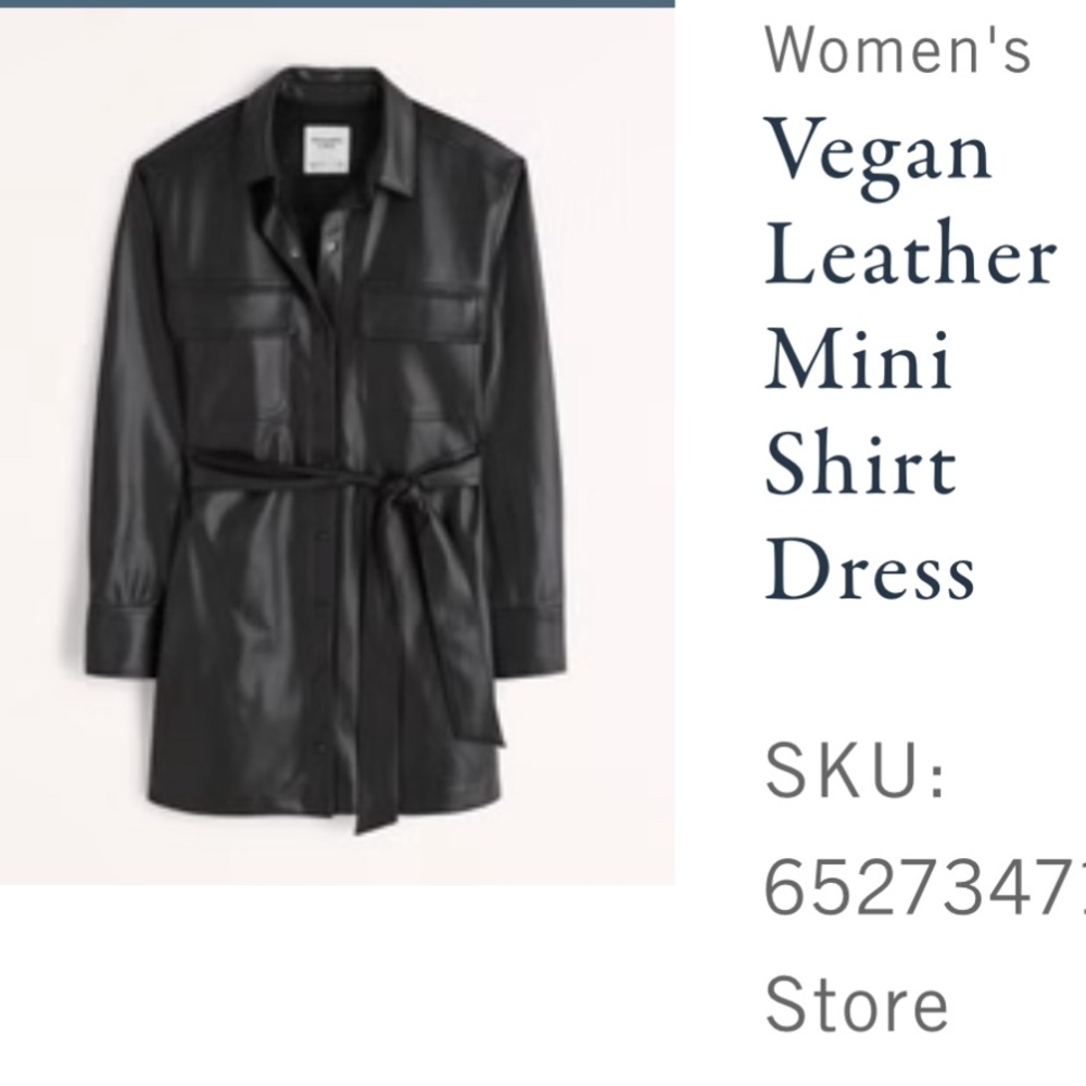 Black Faux Leather Belted Dress - Picture 5 of 5